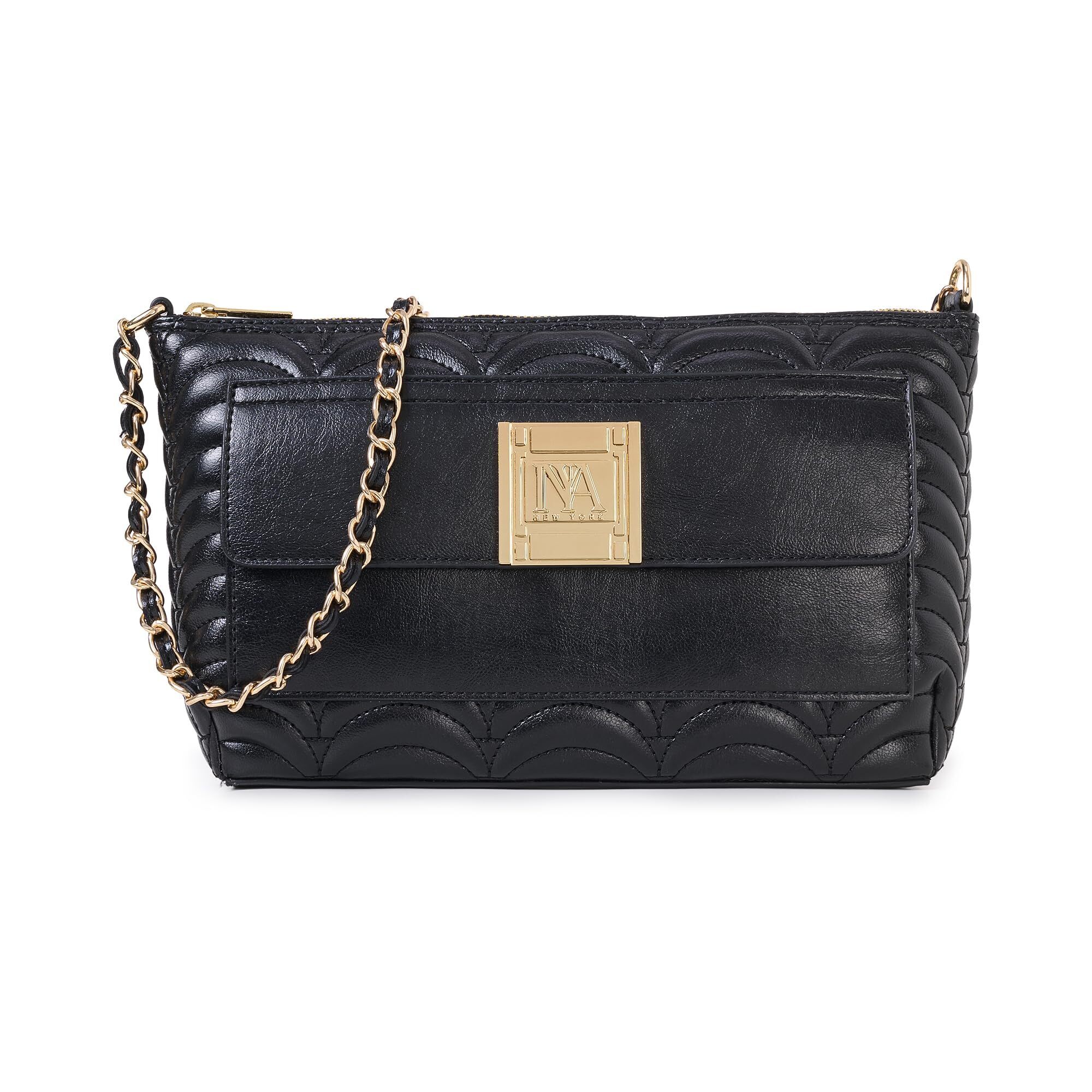 1356 Tillary Black Faux Leather Shoulder Bag